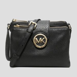 Michael Kors Like New Black Leather Cross-body Bag